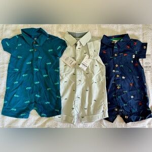 Brand new Carter's Kids One Pieces - Teal, White, and Navy Size 9 months